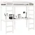 Produktbild 4 för Loftsäng utan madrass vit 75x190 cm massiv furu