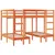 Produktbild 2 för Våningssäng 3 platser vaxbrun 140x200/70x140 cm massiv furu