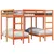 Produktbild 4 för Våningssäng 3 platser vaxbrun 140x200/70x140 cm massiv furu