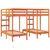 Produktbild 7 för Våningssäng 3 platser vaxbrun 140x200/70x140 cm massiv furu