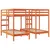 Produktbild 7 för Våningssäng 3 platser vaxbrun 140x200/70x140 cm massiv furu
