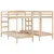 Produktbild 7 för Våningssäng 3 platser 140x200/70x140 cm massiv furu
