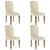 Produktbild 2 för Matstolar 4 st beige linnedesign tyg