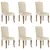Produktbild 2 för Matstolar 6 st beige linnedesign tyg