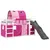 Produktbild 3 för Loftsäng med tunnel rosa 90x190 cm massiv furu