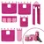 Produktbild 5 för Loftsäng med torn rosa 80x200 cm massiv furu