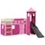 Produktbild 3 för Loftsäng med torn rosa 90x190 cm massiv furu