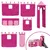 Produktbild 5 för Loftsäng med torn rosa 90x190 cm massiv furu
