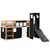 Produktbild 4 för Loftsäng med torn vit&svart 90x190cm massiv furu