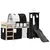 Produktbild 4 för Loftsäng med torn vit&svart 80x200cm massiv furu
