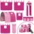 Produktbild 5 för Loftsäng med torn rosa 80x200 cm massiv furu