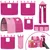 Produktbild 5 för Loftsäng med torn rosa 80x200 cm massiv furu