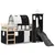 Produktbild 3 för Loftsäng med torn vit&svart 90x200cm massiv furu
