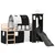 Produktbild 2 för Loftsäng med torn vit&svart 90x190cm massiv furu