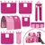 Produktbild 5 för Loftsäng med torn rosa 90x190 cm massiv furu