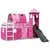 Produktbild 3 för Loftsäng med torn rosa 90x190 cm massiv furu