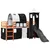 Produktbild 2 för Loftsäng med torn vit&svart 90x190cm massiv furu