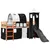 Produktbild 4 för Loftsäng med torn vit&svart 90x190cm massiv furu
