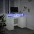 Produktbild 5 för Skrivbord med LED vit 120x55x91 cm konstruerat trä