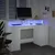 Produktbild 5 för Skrivbord med LED vit 140x55x91 cm konstruerat trä