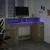 Produktbild 5 för Skrivbord med LED sonoma-ek 140x55x91 cm konstruerat trä
