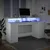 Produktbild 5 för Skrivbord med LED vit 160x55x91 cm konstruerat trä