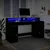 Produktbild 5 för Skrivbord med LED svart 160x55x91 cm konstruerat trä