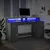 Produktbild 5 för Skrivbord med LED betonggrå 160x55x91 cm konstruerat trä
