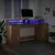 Produktbild 5 för Skrivbord med LED ek 160x55x91 cm konstruerat trä