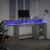 Produktbild 5 för Skrivbord med LED betonggrå 200x55x91 cm konstruerat trä