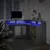 Produktbild 5 för Skrivbord med LED betonggrå 130x130x91 cm konstruerat trä