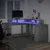 Produktbild 5 för Skrivbord med LED grå sonoma 152x152x91 cm konstruerat trä