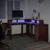 Produktbild 5 för Skrivbord med LED brun ek 152x152x91 cm konstruerat trä
