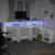 Produktbild 5 för Skrivbord med LED vit 200x104x91 cm konstruerat trä