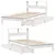 Produktbild 9 för Säng med bokhylla utan madrass vit 75x190cm massiv furu