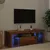 Produktbild 3 för TV-bänk med LED-lampor åldrat trä 120x36,5x40cm konstruerat trä