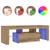 Produktbild 2 för TV-bänk med LED-lampor artisan ek 120x36,5x40cm konstruerat trä
