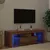 Produktbild 3 för TV-bänk med LED-lampor artisan ek 120x36,5x40cm konstruerat trä