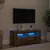 Produktbild 3 för TV-bänk med LED-lampor åldrat trä 90x35x40 cm konstruerat trä
