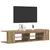 Produktbild 5 för TV-bänk med LED-lampor artisan ek 135x39x30 cm konstruerat trä
