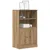 Produktbild 3 för Högskåp ek 60x35,5x103,5 cm konstruerat trä