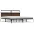 Produktbild 2 för Sängram utan madrass metall brun ek 183x213 cm