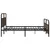 Produktbild 6 för Sängram utan madrass metall brun ek 180x200 cm