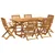Produktbild 2 för Matgrupp för trädgården 7 delar 180x90x75 cm massivt akaciaträ
