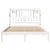 Produktbild 4 för Säng med bokhylla utan madrass vit 140x190cm massiv furu