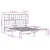 Produktbild 11 för Säng med bokhylla utan madrass vit 140x190cm massiv furu
