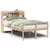 Produktbild 2 för Säng med bokhylla utan madrass 135x190cm massiv furu