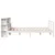 Produktbild 5 för Säng med bokhylla utan madrass vit 135x190cm massiv furu