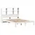 Produktbild 3 för Säng med bokhylla utan madrass vit 135x190cm massiv furu