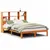 Produktbild 2 för Säng med bokhylla utan madrass vaxbrun 140x190cm massiv furu